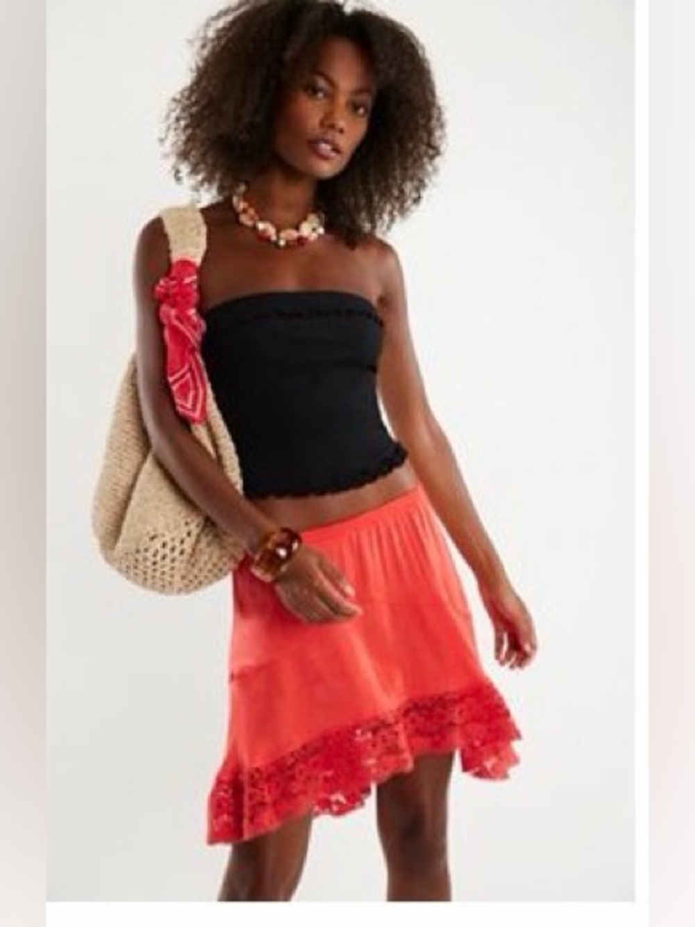 Free People Midnight Muse Mini Slip Skirt
